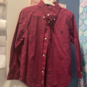 Ralph Lauren # plaid blue and red shirt # size 4t boy